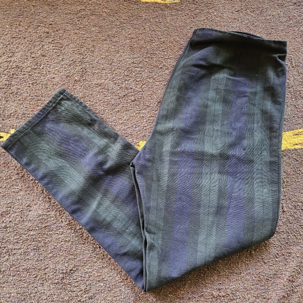 Afends Plaid Black and Blue Crop Pants